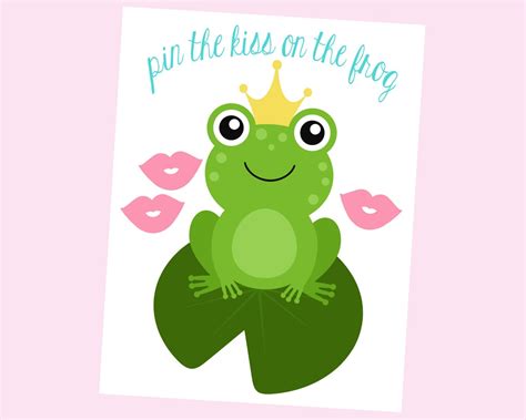 Pin The Kiss On The Frog Free Printable